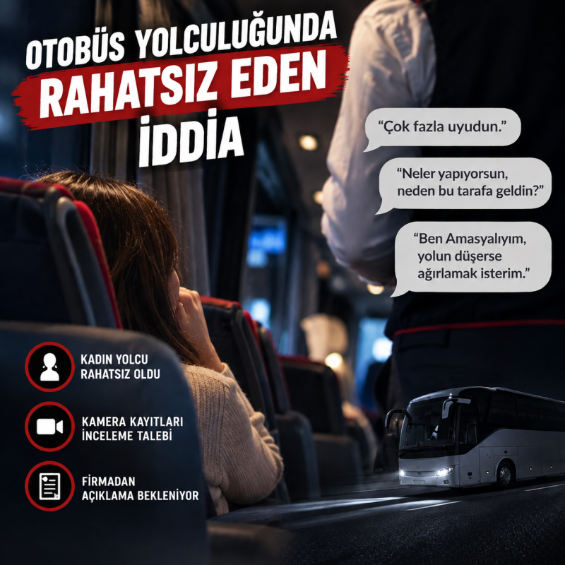 Otobüs Yolculuğunda Muavin İddiası: Kadın Yolcu Rahatsız Olduğunu Belirterek Şikâyetçi Oldu