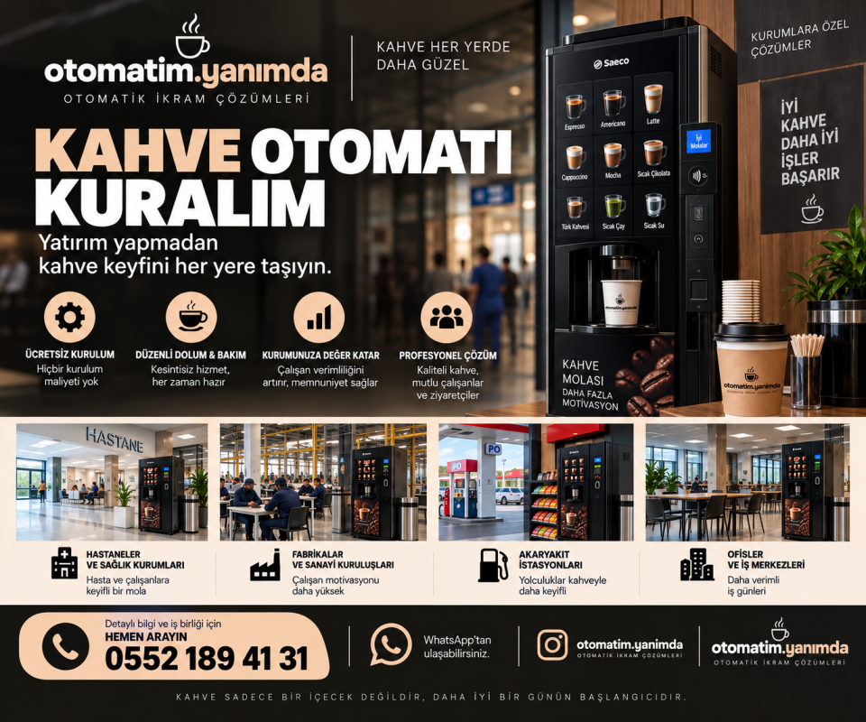 Kurum ve kuruluşlara yeni nesil kahve çözümü: Otomatım Yanımda