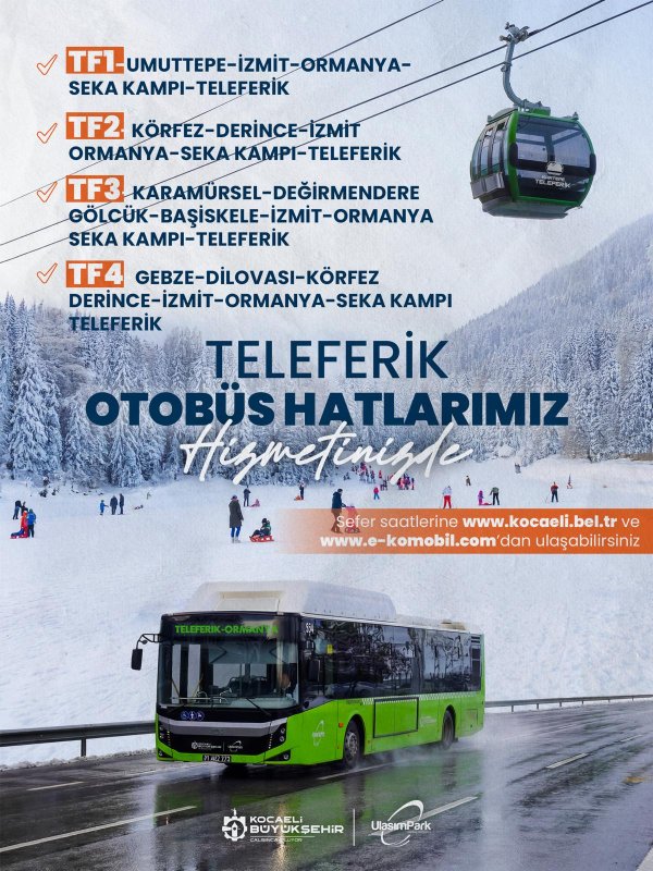 Kartepe Teleferik’e kesintisiz ulaşım