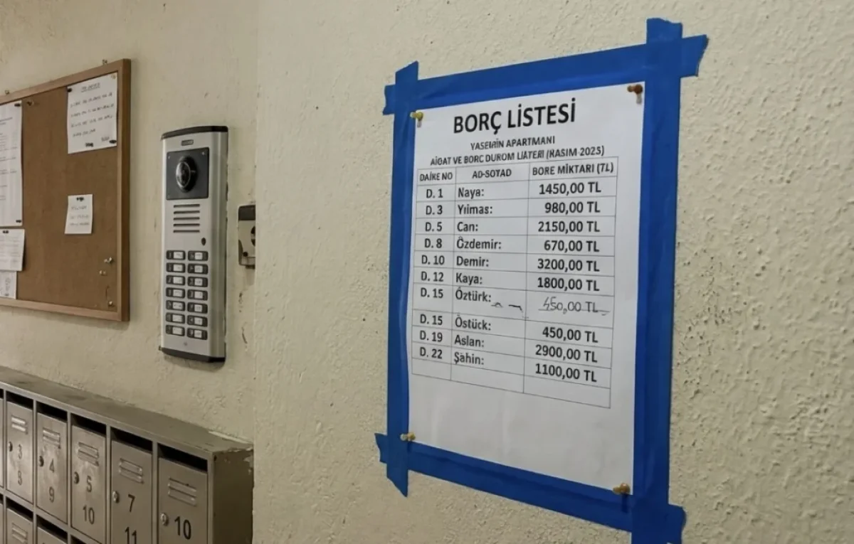 Site ve apartmanlarda borçlu listesi asmak yasak!